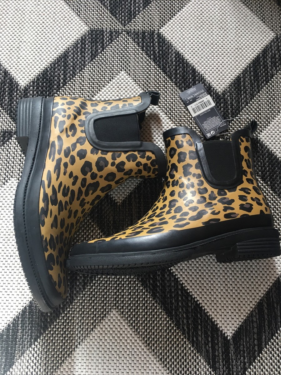 New M&S Brown Mix Leopard Print Wellies Size UK UK