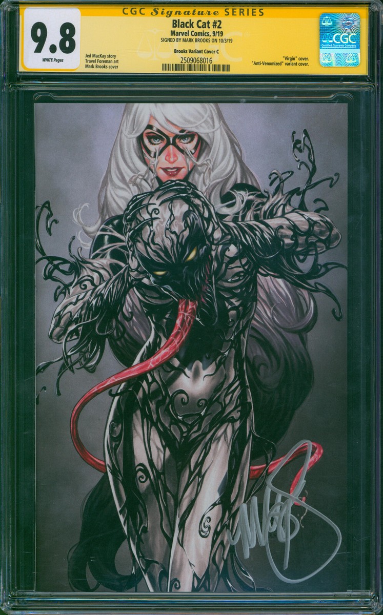 BLACK CAT #2 CGC 9.8 MARK BROOKS Signed 2019 SDCC Anti-Venomized
