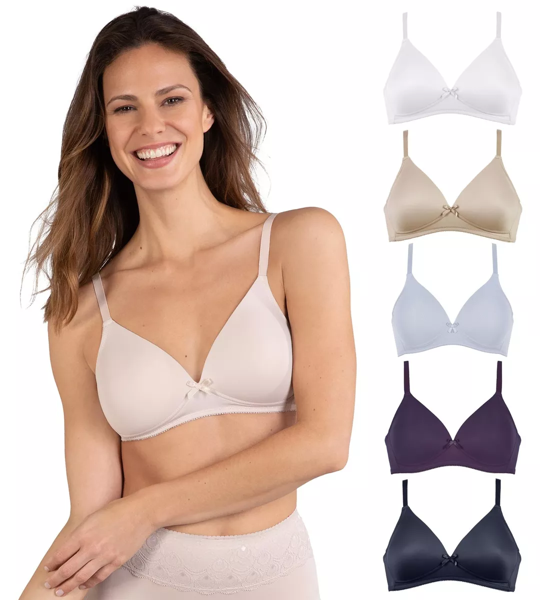 Naturana Wireless Bra Ladies Non Wired Soft Cup T-Shirt Bra