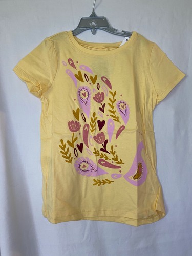 NWT Oshkosh Peacock Tee Shirt Top Girls Short Sleeve Yellow many sizes - Picture 3 of 4
