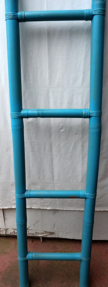 Scala En Bambú CM 160X40 Étnico Puerta Toallas Baño Azul Cielo Bambú - Imagen 3 de 4