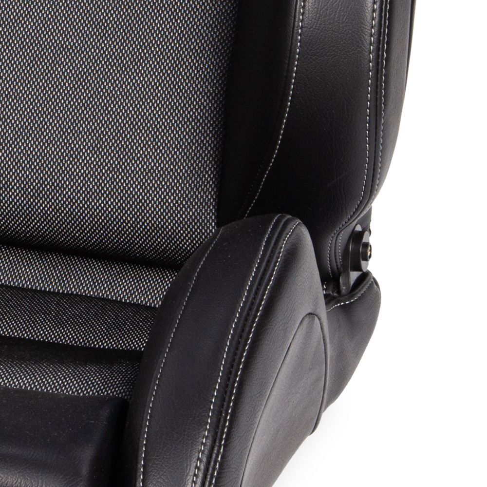 1 Pair Black Reclinable Bucket Seats Universal PVC Racing Seats with 2