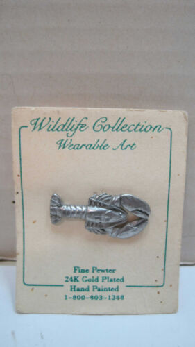 VTG Wildlife Collection Wearable Art Tie Tack Lapel Pin: Maine Lobster Pewter