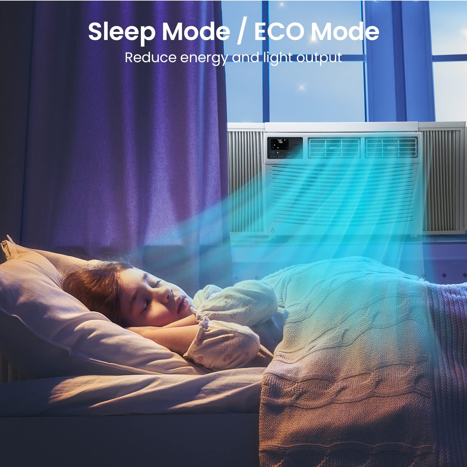 8000 BTU Smart Window Air Conditioner Window AC Unit with WiFi Remote Control