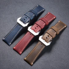 Watch Band Crazy Horse Cowhide Genuine Leather Wristwatch Strap Belt  22mm-26mm