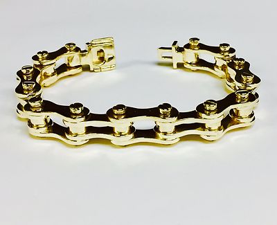 18k Solid Yellow Gold Motorcycle/Bike 
