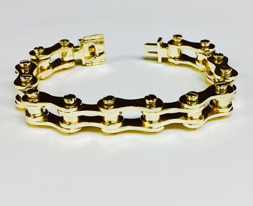 18k Solid Yellow Gold Motorcycle/Bike 