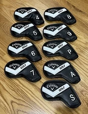 [MAGNETIC] Callaway Iron Head Cover 9 Pcs 4-P, A, S (Black & White)