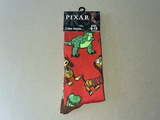 1 Pair Disney Toy Story  Rex  Slinky  Crew Socks, Shoe Size 9-13, New With Tags