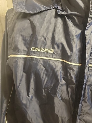Rawlings Windbreaker Jacket Hooded Blue White Stripe Vintage Size Medium NWOT - Picture 2 of 9
