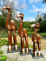Wooden Camel Carving Set Of 3 Carved Wooden Camels 30cm 40cm 60cm - Brown Wooden Camel Carving Set Of 3 Carved Wooden Camels 30cm 40cm 60cm - Brown