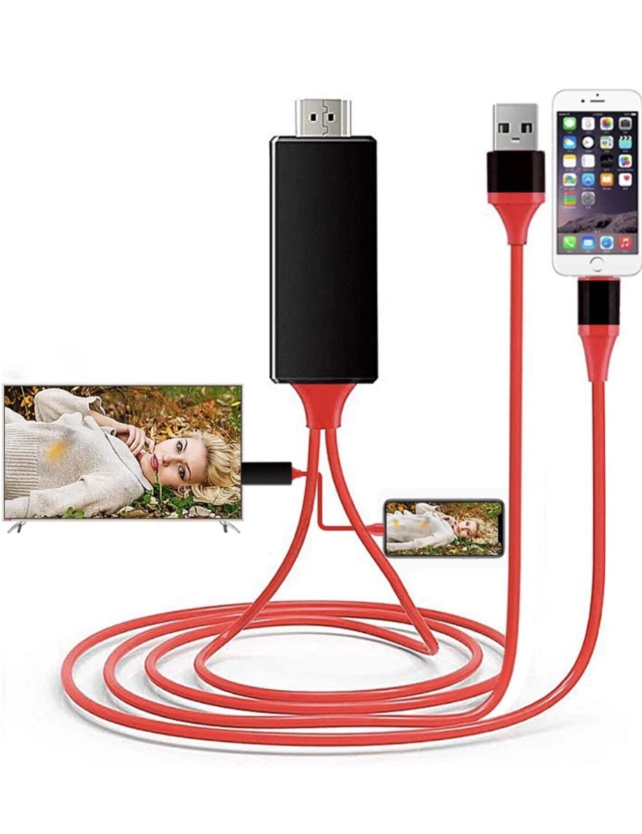 Lighnting Cable to HDMI, HD TV Cable for Iphone,Ipad Mini Video Adapte  （2pc）