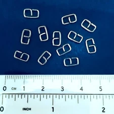 Strong Bent Wire ECONOMY BUCKLES for 1/8" Leather Lace - Silver-toned SET-OF-12