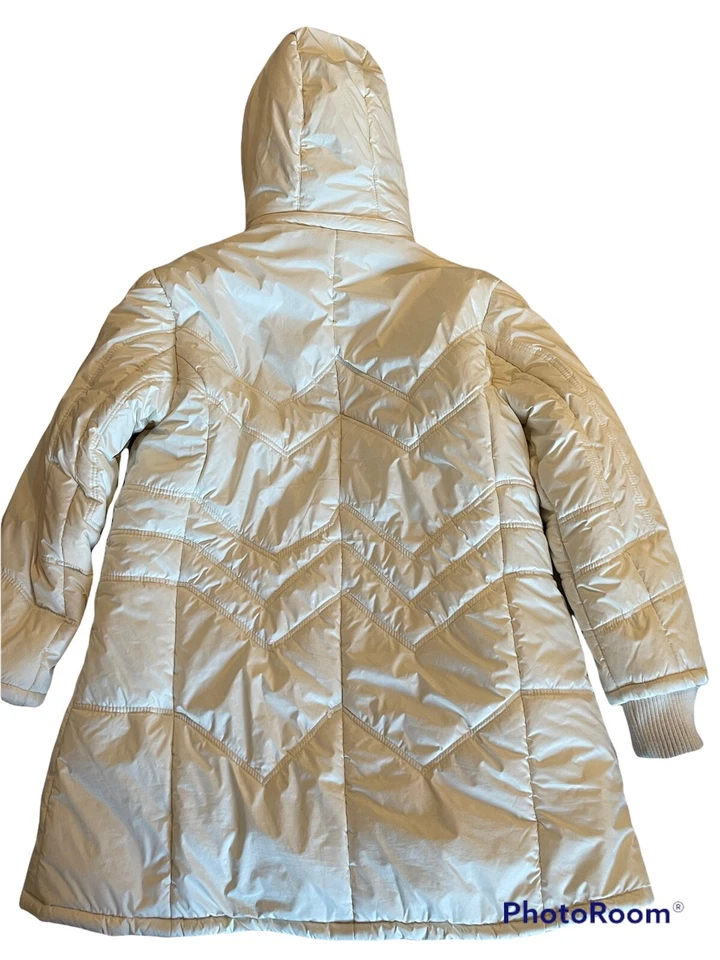 Casaco feminino Weather Stoppers Totes poliéster acolchoado Parka pele sintética creme grande - Imagem 3 de 4