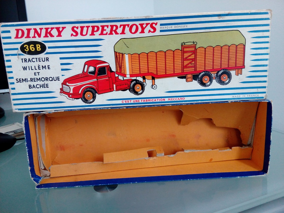 DINKY TOYS REF 36B TRACTEUR WILLEME semi-remorque en boite TOUT ORIGINE