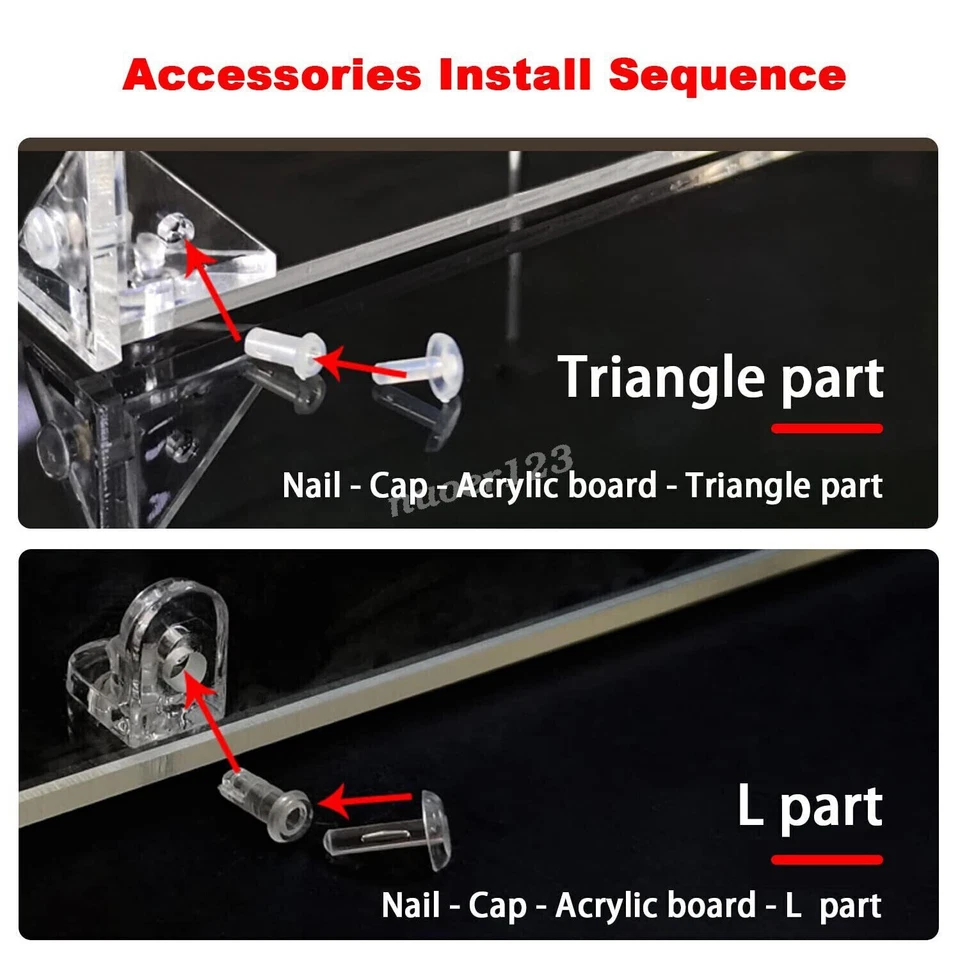 Clear Acrylic Display Case Assemble Box Dustproof Protection with Black Base - Image 4 of 4