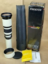Phoenix 650-1300mm f/8-16 Zoom Super Telephoto Manual Focus T-Mount Lens -Boxed