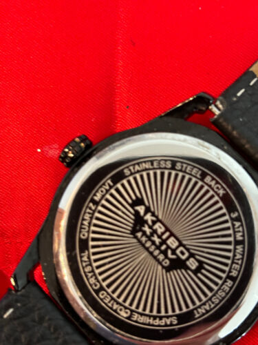 Orologio Uomo Akribos XXIV AK956RD Bracciale Acciaio Lucido Ioni Nero Data - Foto 4 di 5