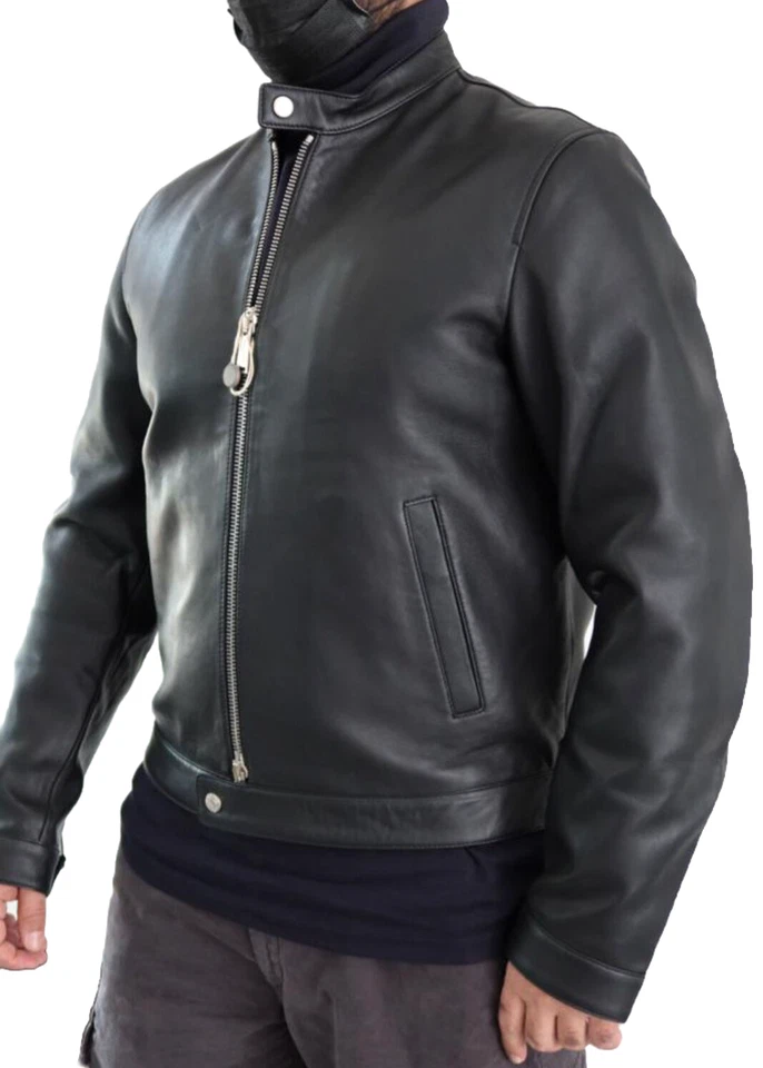 DSQUARED2 BNWT CAFE RACER OVINE LEATHER JACKET-BLACK EU52/US42/XL (XL/XL+) - Image 4 of 4