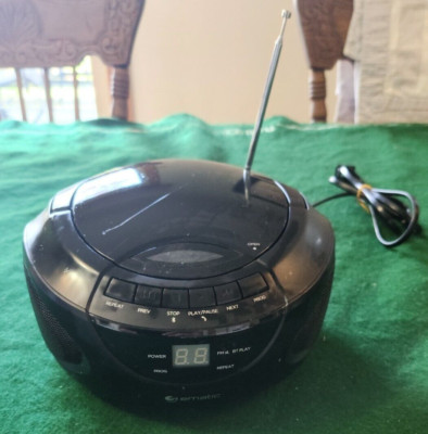 Ematic CD BoomBox with Bluetooth Audio Speakerphone Black