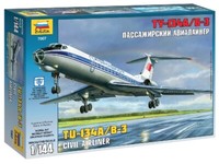 Tupolev Tu-134B Civil Airliner 1:144 Kunststoff Modell Kit Zvezda