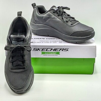 Skechers Arch Comfort Men's All-Day Comfort Walking Shoe (Black) NEW 