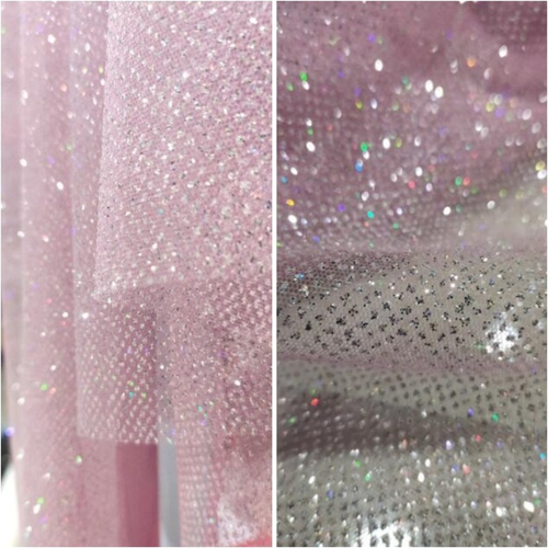 DIY Sequin Glitter Mesh Tulle Fabric Backdrop Cloth Wedding Craft Decor By Metre - Picture 4 of 14