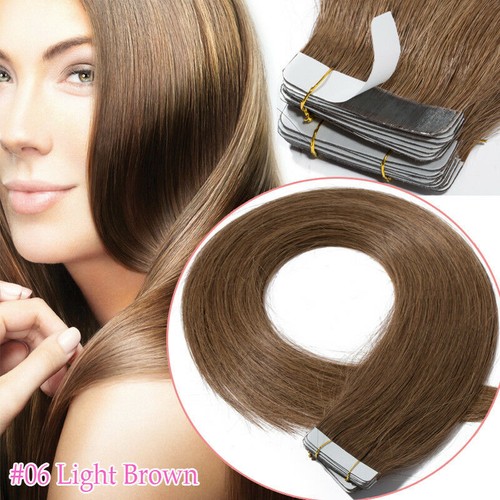 Tape in Hair Extensions Invisible Seamless Skin Weft Natural Remy Human Hair US - Picture 29 of 75