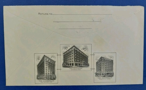 1933 Des Moines Iowa #732 Warden Hotels illustrated adv. cover - Picture 2 of 2