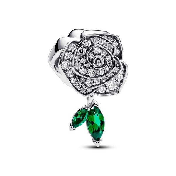 Pandora Charm 793201C01 Funkelnde BlüHende Rose Charm Zirkonia 925/- Silber-image
