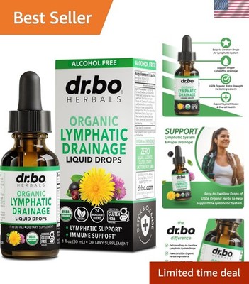 Echinacea-Enriched Lymphatic Drainage Drops   1oz Organic Detox Supplement