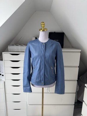 Massimo Dutti Lederjacke Echtleder Größe L blau