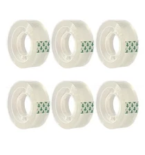 Clear Transparent Tape Rolls 3/4" x 1000" Dispenser Refill 6 Tape Rolls Scotch