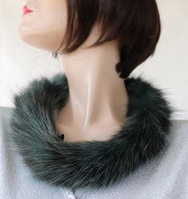 Fur Scarf Boa Necklace Collar Fur Opossum Trim Neck Jewelry Pine Winter Green