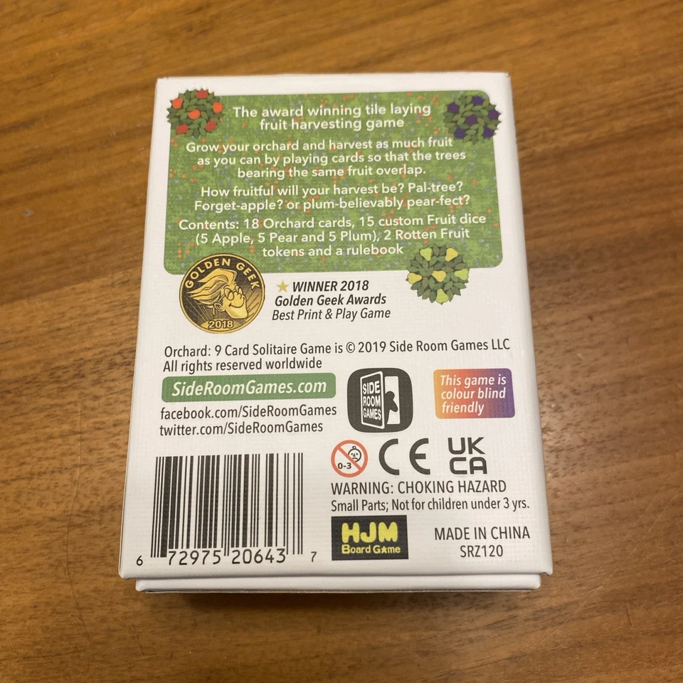 Orchard - Mark Tuck - Solitaire Board Game - Side Toom Games - Image 2 of 4