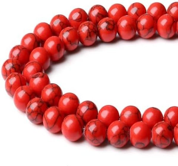 8Mm Naturstein Rot TüRkis Perlen Zum AuffäDeln Mit Loch Runde Kristalle Edelstei-image