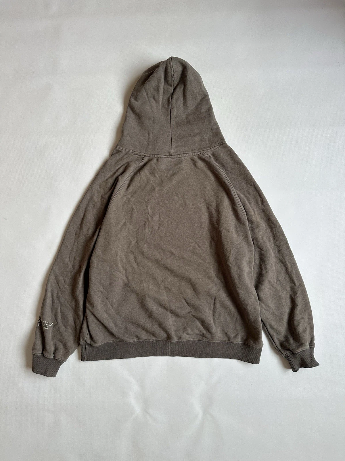 Felpa con cappuccio Essentials Fear Of God grande logo uomo marrone taglia S streetwear rara hype