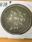 1878 P Silver Morgan Dollar Coin Dark Toned First Year of Issue Free Shipping!