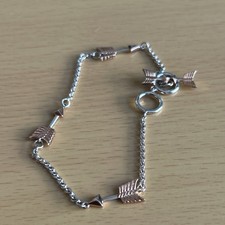 925 Silver And Rose gold overlay Chain    Bracelet /unusual Design