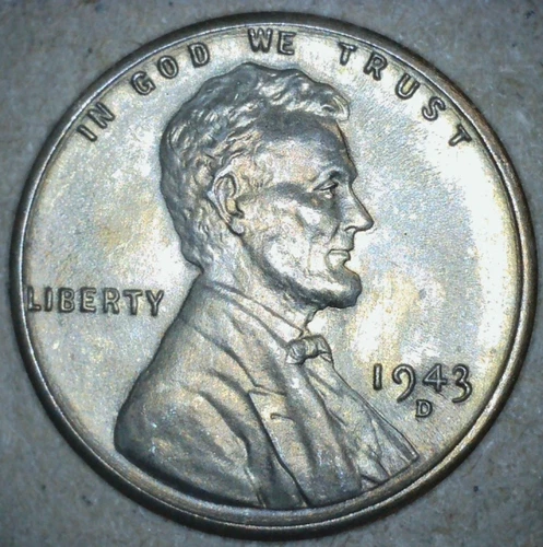 1943 D American Steel Lincoln Wheat Cent Uncirculated Denver Mint Penny