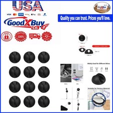 Black Cord Clips 12 Pack - Wire Organizer for Desk, Nightstand, Office, and H...