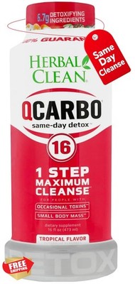 Herbal Clean Qcarbo16 Tropical Detox Drink 16oz Same Day