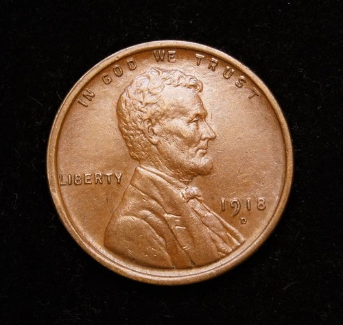1918-D  Lincoln Wheat Cent  AU