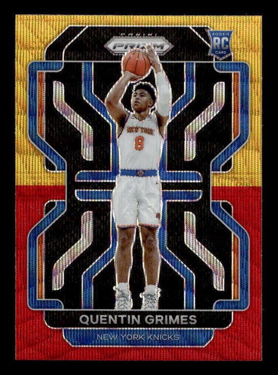 2021-22 Panini Prizm Quentin Grimes SSP RC Red Gold Wave #285 New York Knicks