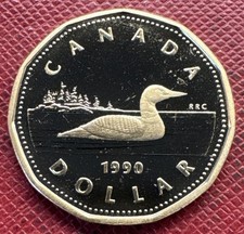 Canada 1990 Bronze Plated Nickel 1 Dollar PROOF Loonie. Elizabeth II. KM# 186