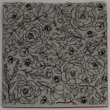 Hero Arts CG835 Bees Flowers Bold Prints Background Stamp