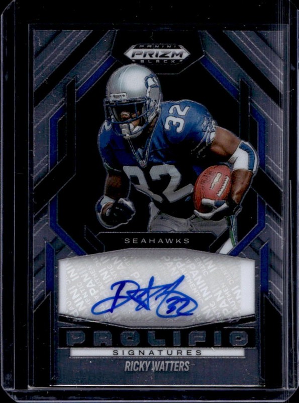 2025 Panini Prizm Black Ricky Watters Prolific Signatures Auto #PS-RWS Seahawks