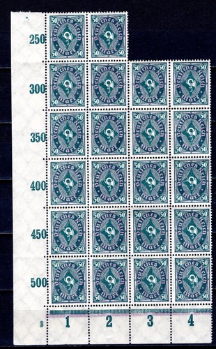 Dt.Reich 1922 Nr. 209 Eckrand-Bogenstück mit 2 Marken ** TOP
