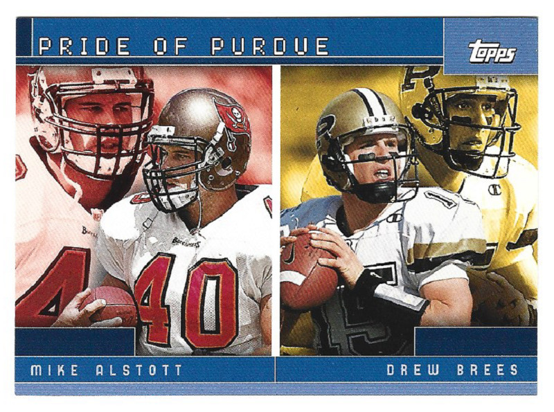 MIKE ALSTOTT / DREW BREES 2001 Topps Football Combo # TC15 Pride of Purdue NM-MT