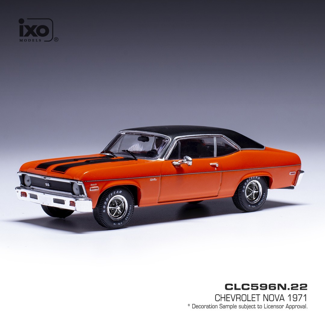 IXO MODELS CHEVROLET NOVA SS ORANGE/BLACK 1971 1-43 SCALE CLC596N